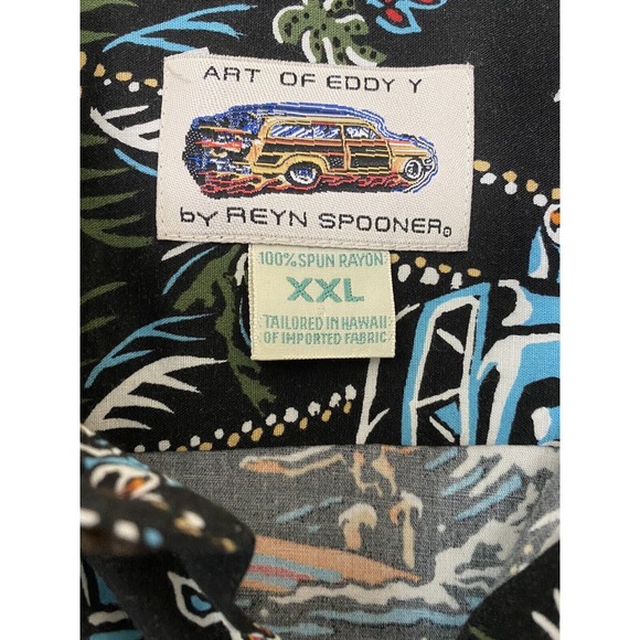 Reyn Spooner Art Of Eddy Y Men Shirt Button Down Palm Car Surf Tropical … - Picture 6 of 6